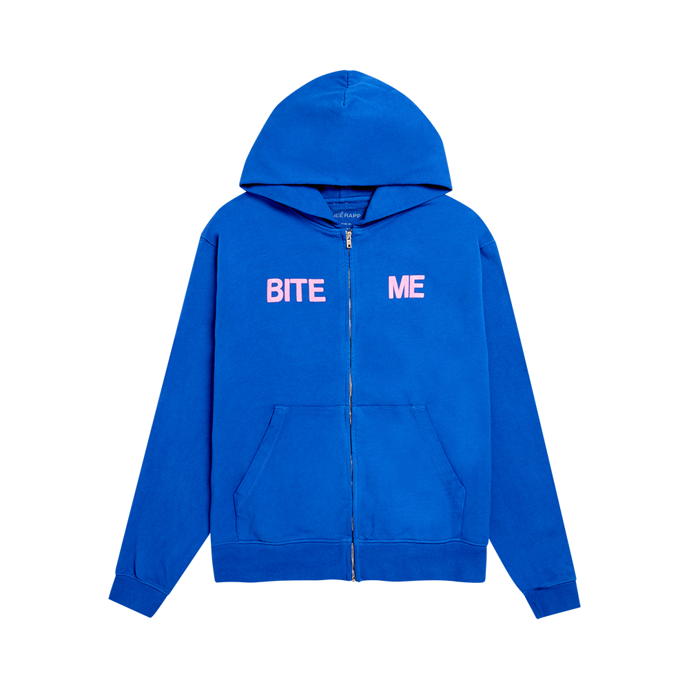 BLUE BITE ME ZIP HOODIE - Reneé Rapp Official Store
