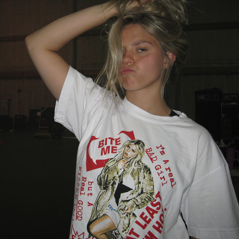 WHITE DATE BACK TOUR TEE On Renee