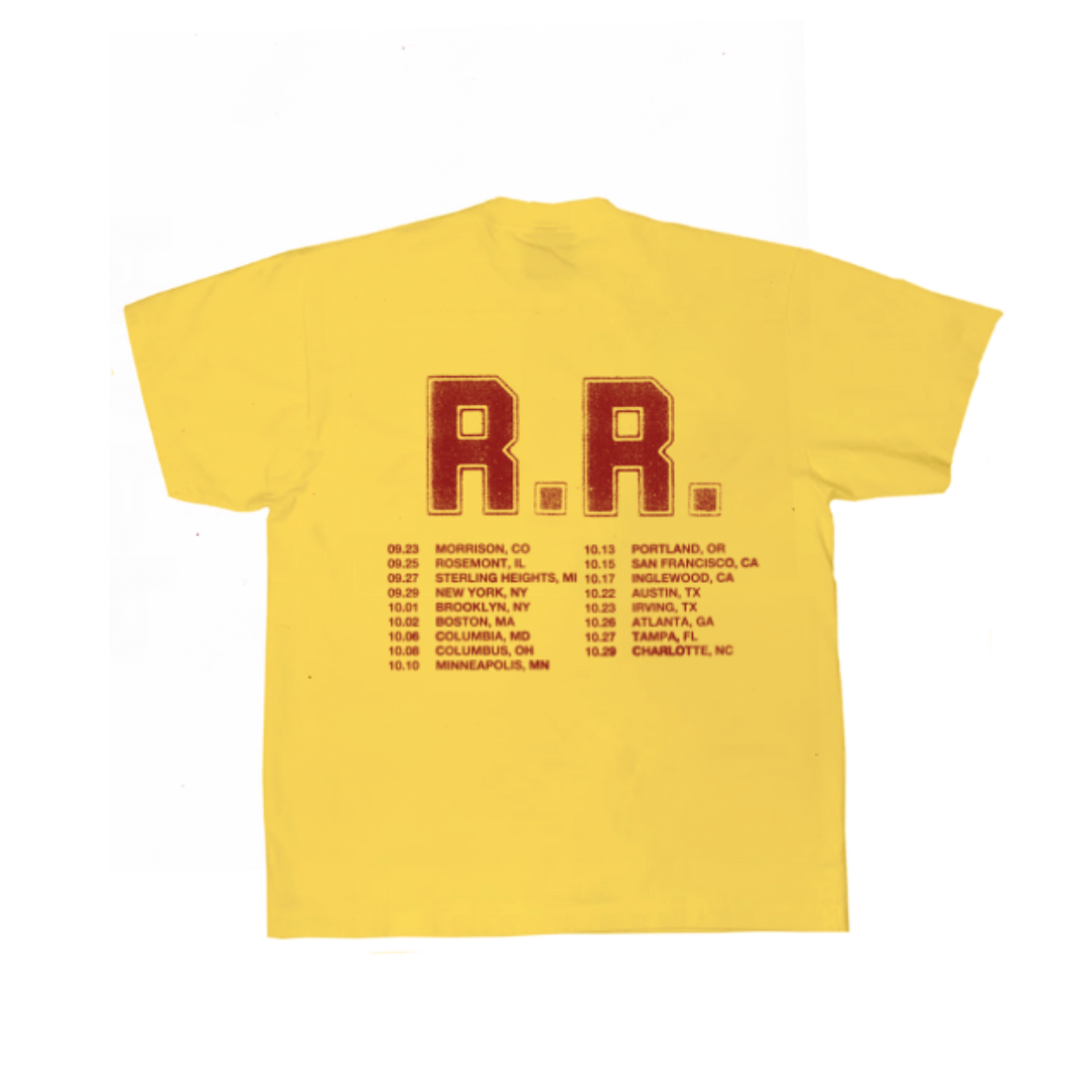 YELLOW TOUR TEE BACK